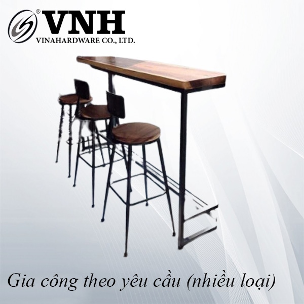 Khung bàn dài quầy bar, sơn đen - VNH03032