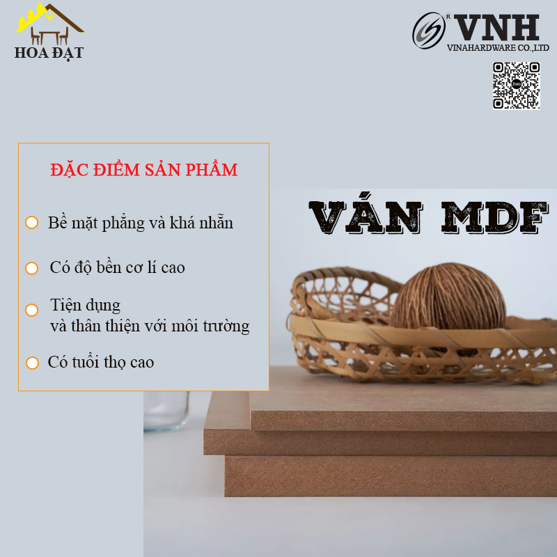 Ván MDF phủ melamin dán cạnh kích thước 600x1200x18mm