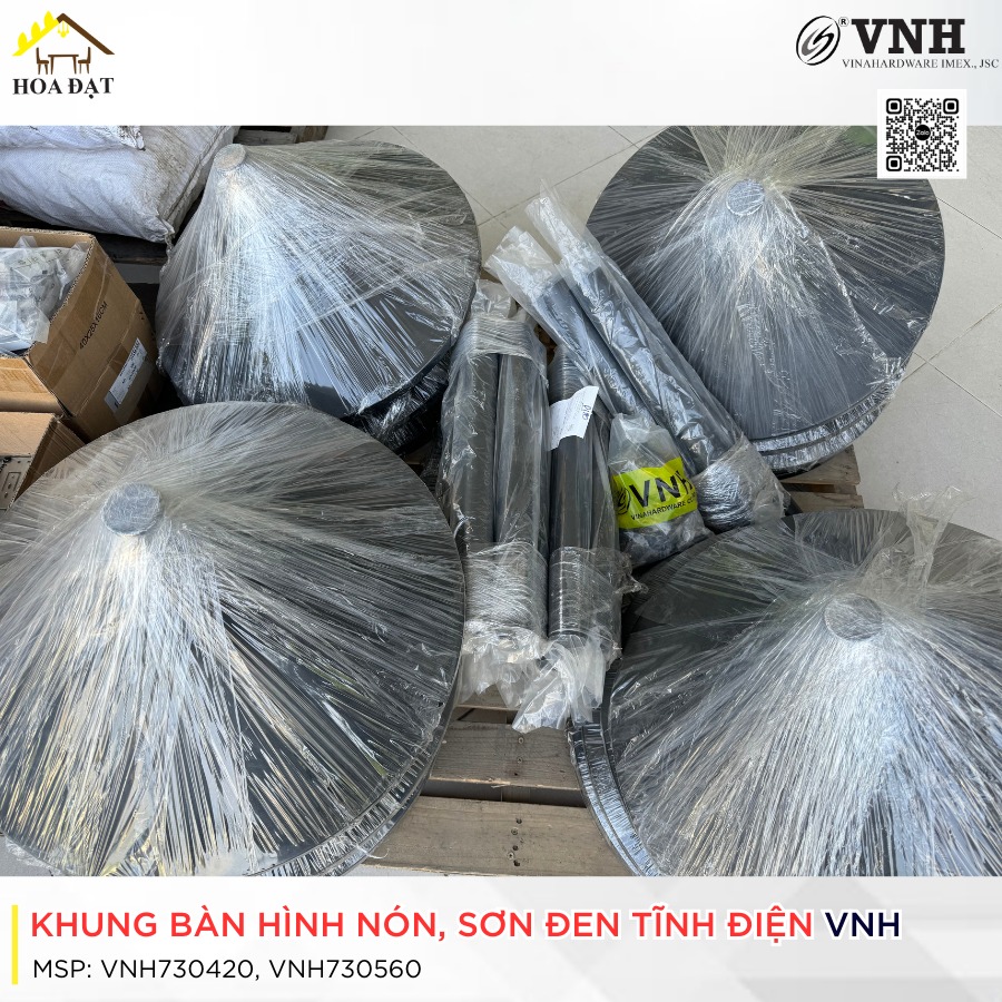 Khung bàn sắt - Khung bàn hình nón màu đen - VNH730560