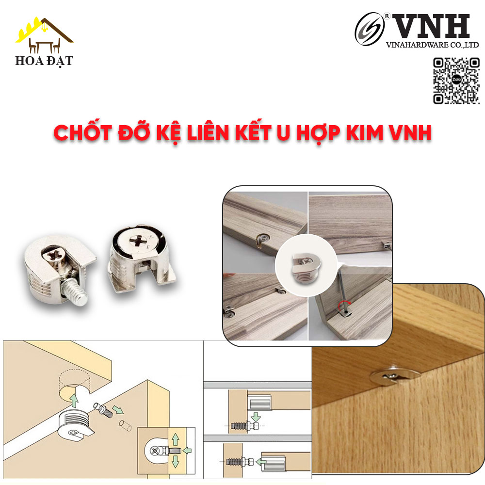 Chốt đỡ kệ liên kết U hợp kim, dày 13,5mm VNH CC099AT-CC0099AT