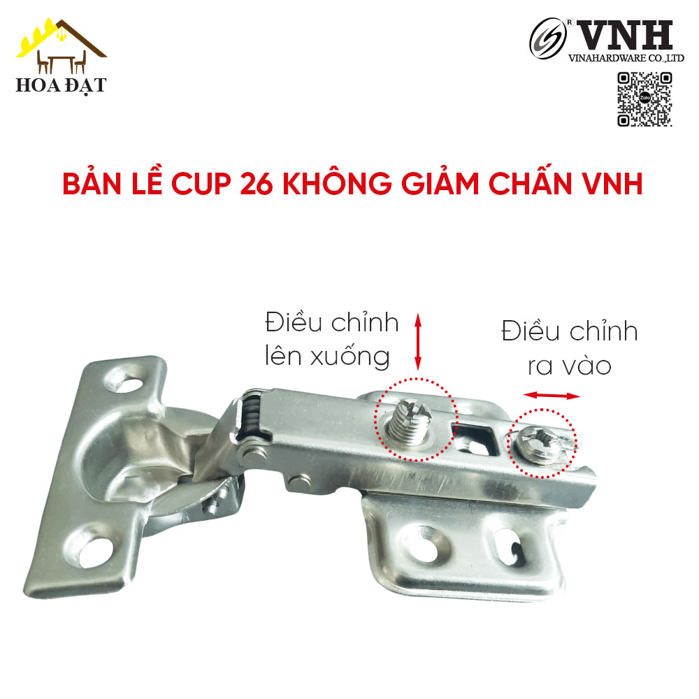 Bản lề cup 26 không giảm chấn, đế cố định