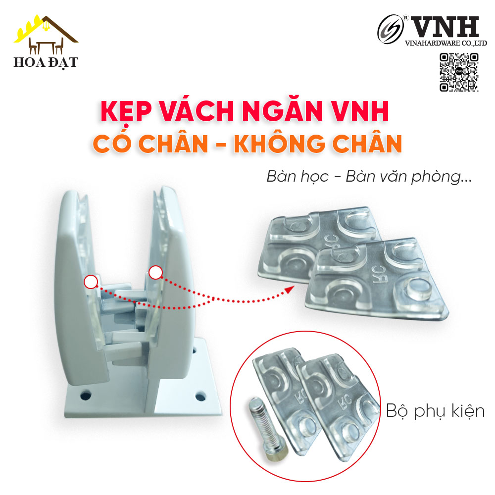 Kẹp vách ngăn bàn - Pat ( bas ) kẹp kính chân giữa - H100T