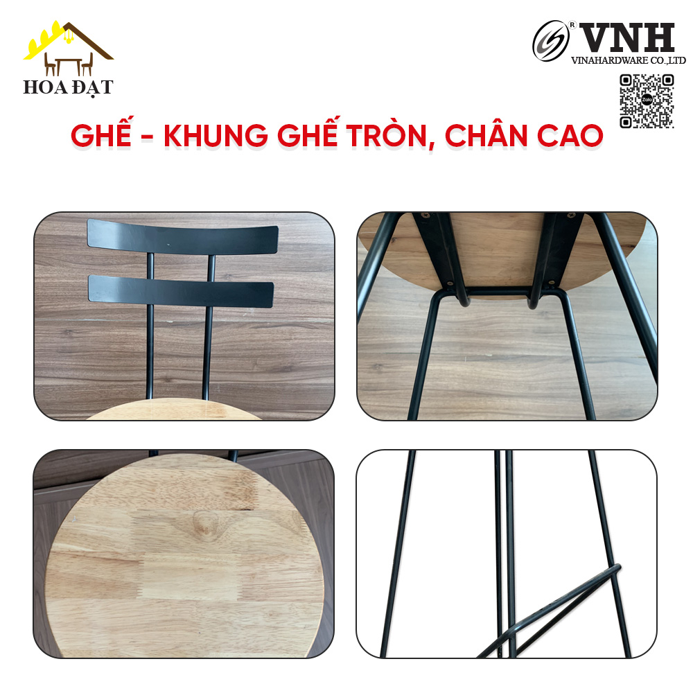 Khung ghế tròn, chân cao, kích thước 850mm, VNH00850-VNH00850
