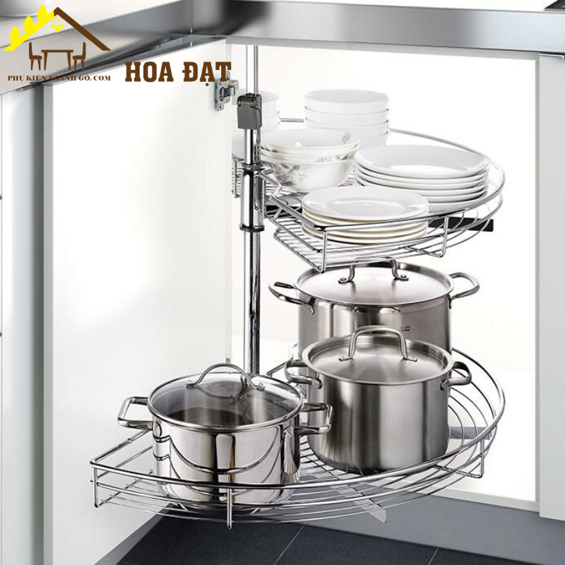 Mâm xoay inox 304 mở 1/2 kích thước 800