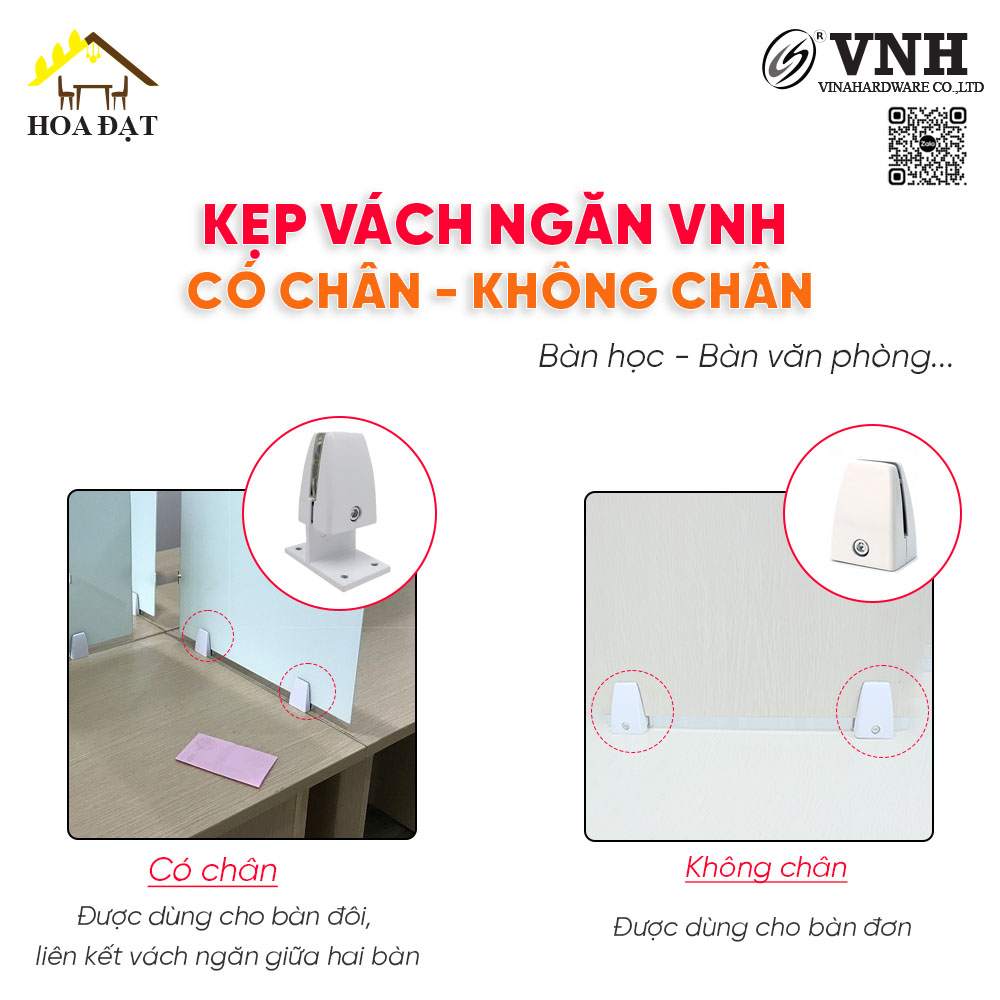 Kẹp vách ngăn bàn - Pat ( bas ) kẹp kính không chân H0001T