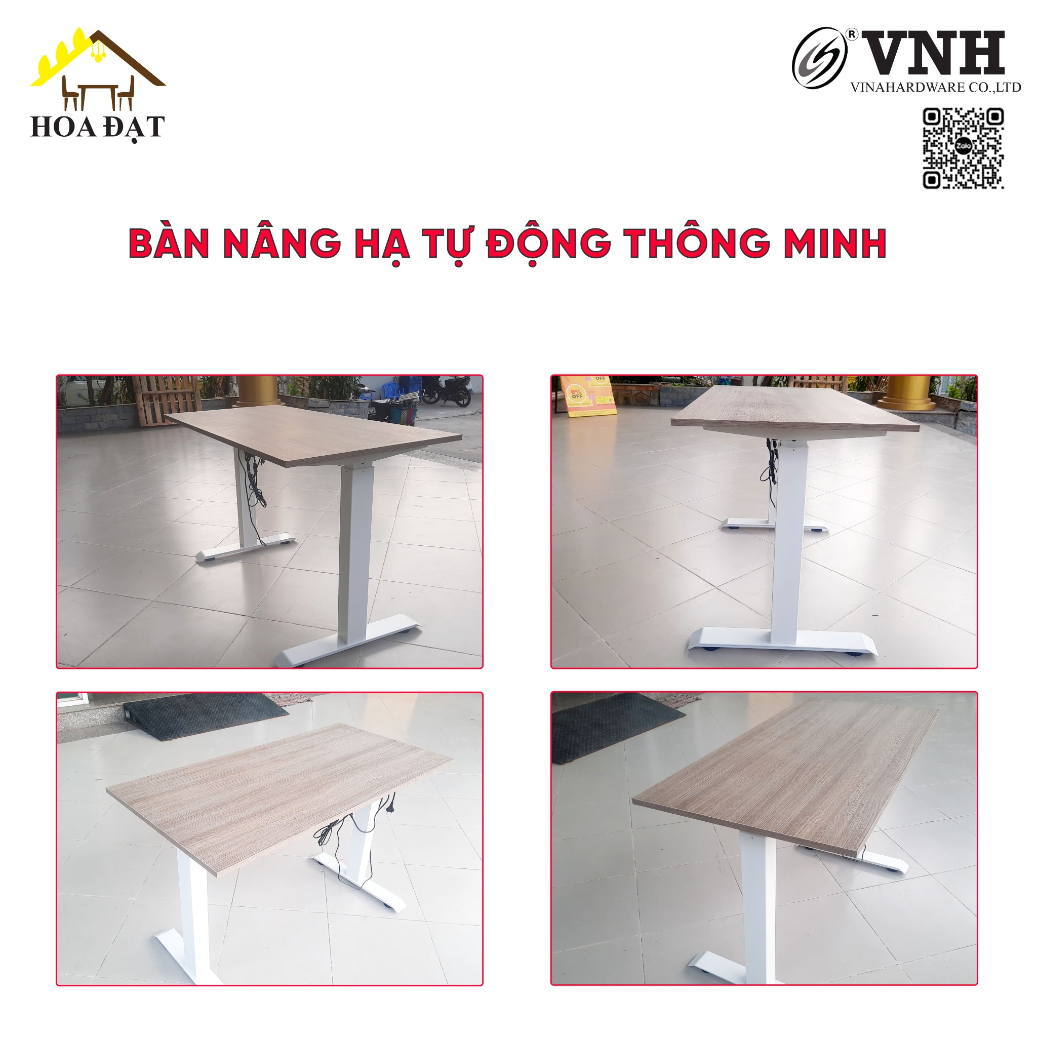 Khung bàn làm việc đứng điều chỉnh tự động, độ cao 2 tầng - VNH101122