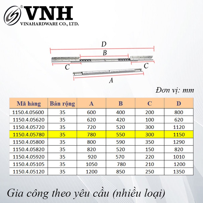 Ray trượt bàn cánh bướm, bản 35mm - ST35600Z1