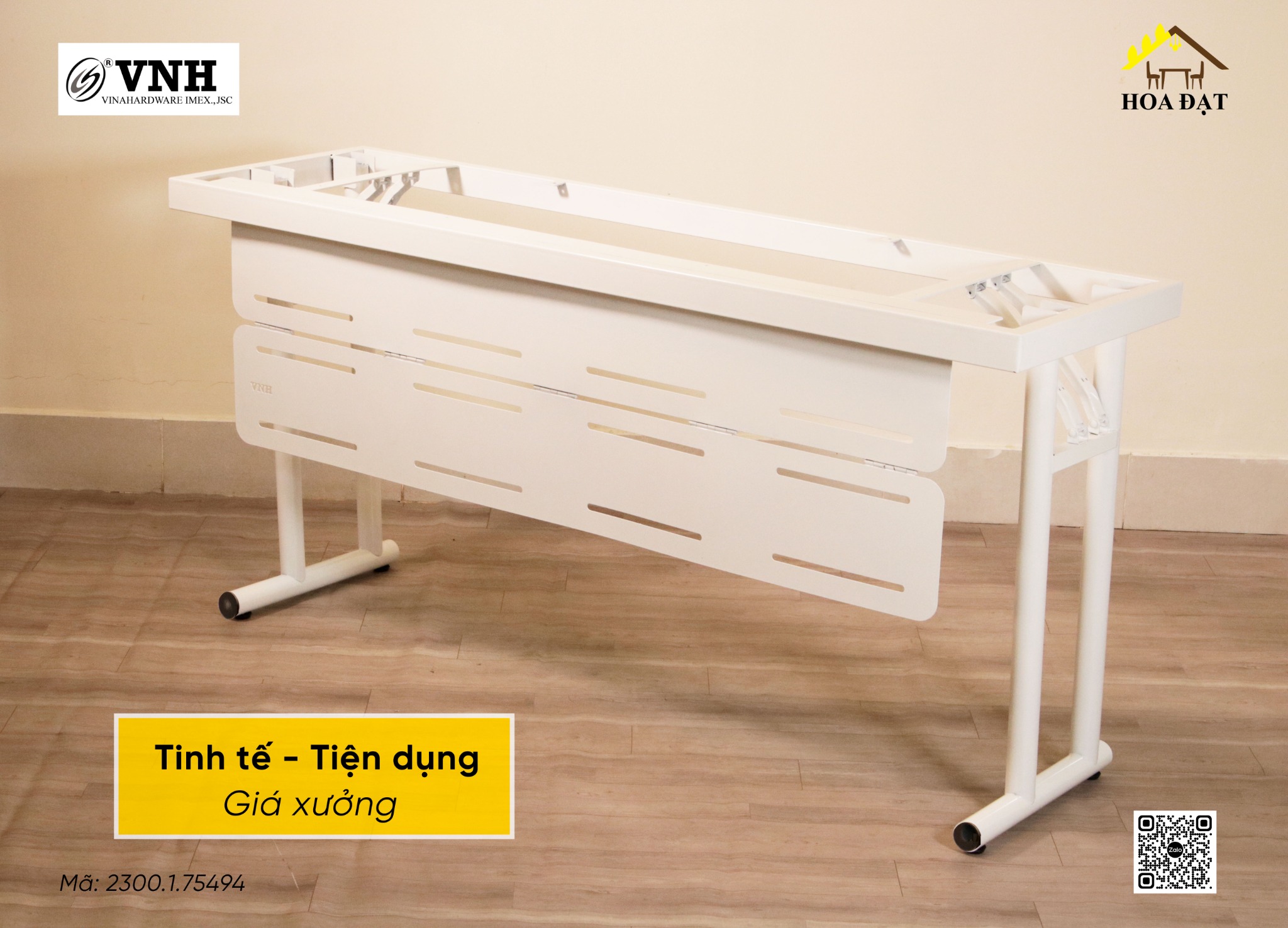 Khung bàn xếp gọn 1400x750x500mm, có yếm sơn tĩnh điện- VNH140075034B