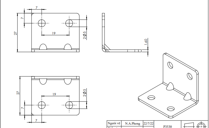 Pat ( Bas) sắt bốn lỗ, xi trắng xanh-P3530