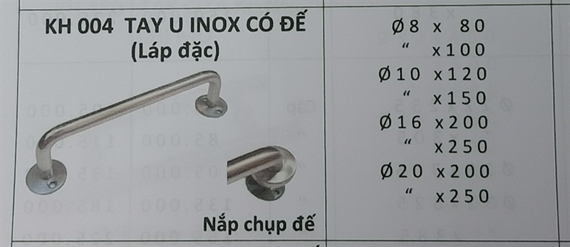 Tay nắm cửa chữ U