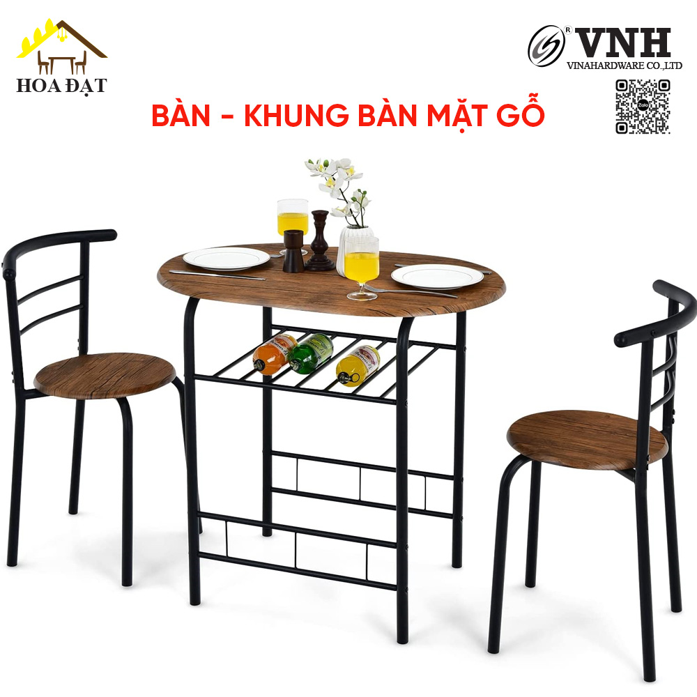 Khung bàn ăn chân sắt sơn đen tĩnh điện - VNH03022