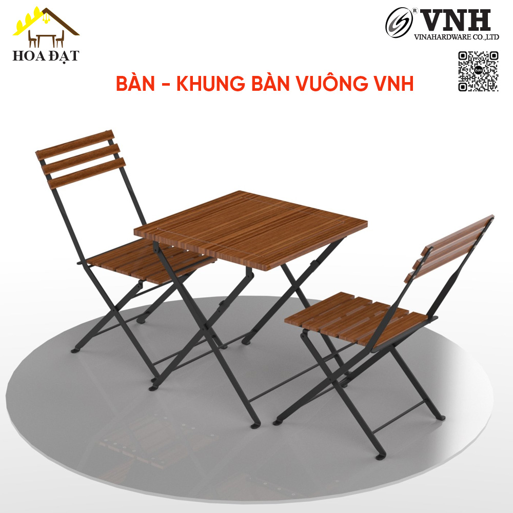 Khung bàn vuông cafe, sơn đen mờ - VNH550750