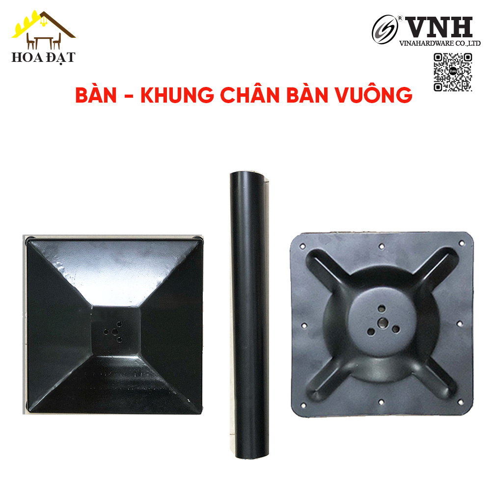 Khung chân bàn cà phê vuông, cao 770mm, đế 440x440mm, VNH00770-VNH00770