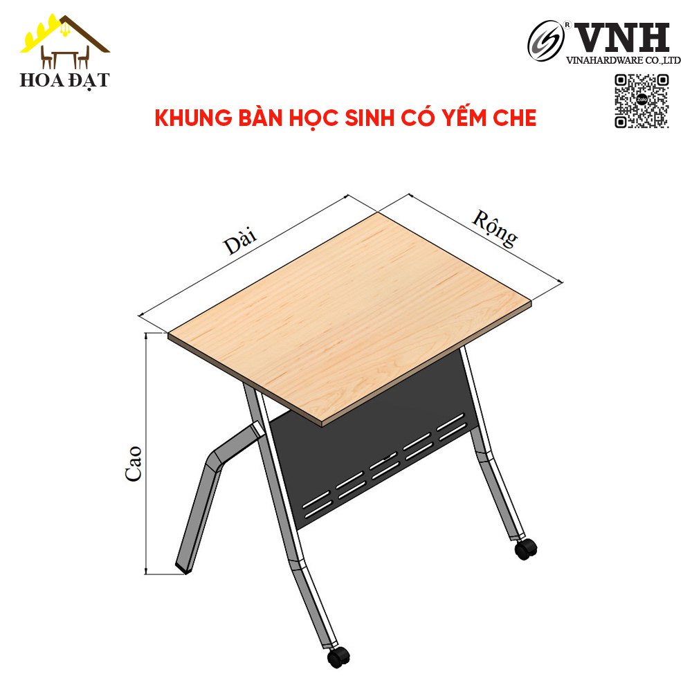 Bộ khung bàn học sinh tiểu học 700x500x690mm - VNH700500