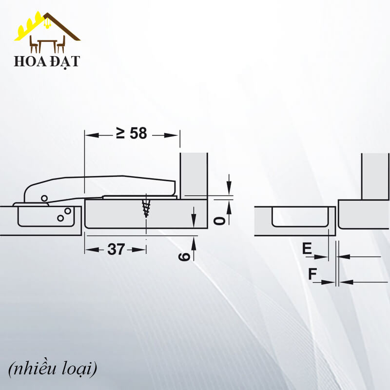 Bản lề bật 90 độ-H0090