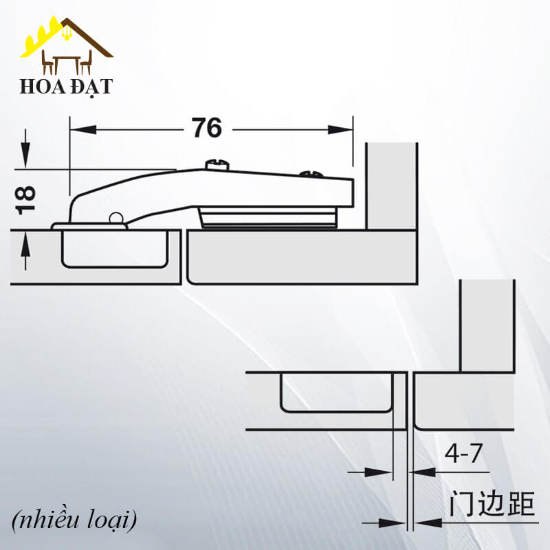 Bản lề bật 90 độ-H0090