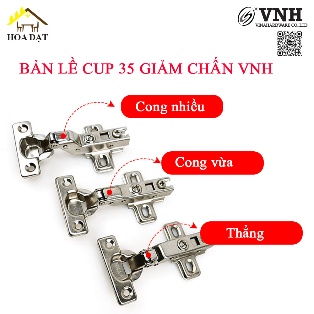 Bản lề cup 35 giảm chấn, đế tháo nhanh