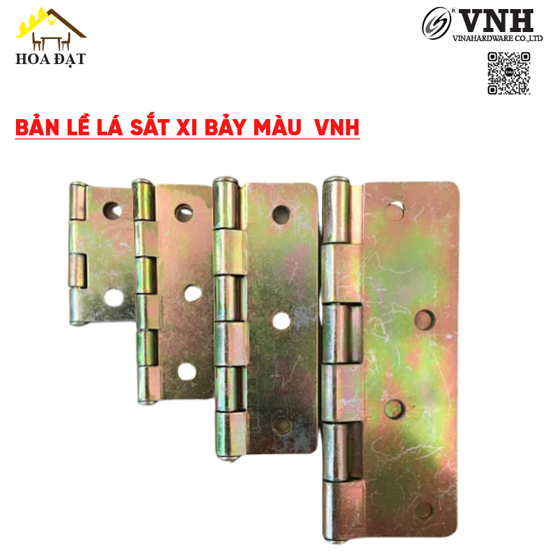 Bản lề lá 76*48*1.5mm, sắt xi bảy màu HHL764815