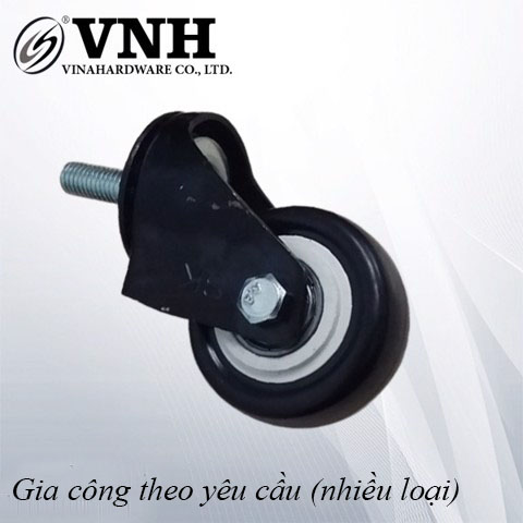 Bánh xe PU, loại tyren, không khóa, màu đen-CT5008KK