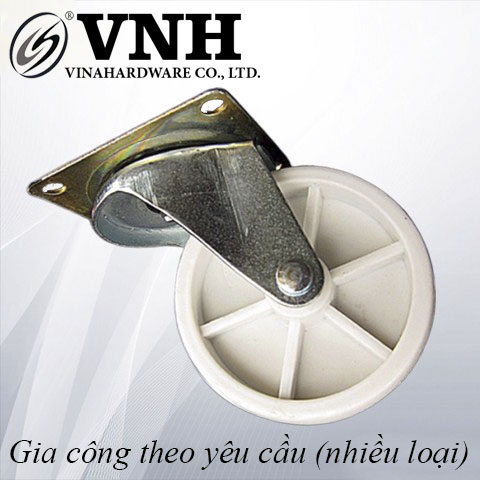 Bánh xe tủ đế vuông, màu trắng