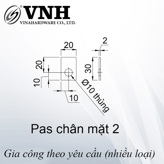 Pat ( Bas) chân mặt 2 30x20x2, lỗ 10-VNH028306