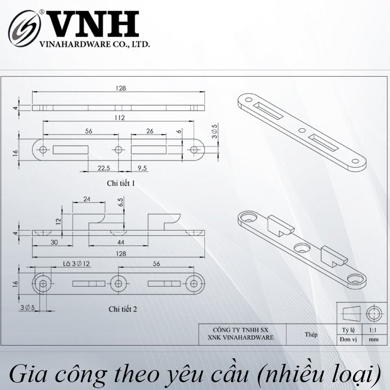 Pát sắt giường bảy màu 128x17x4mm BB01010Z23