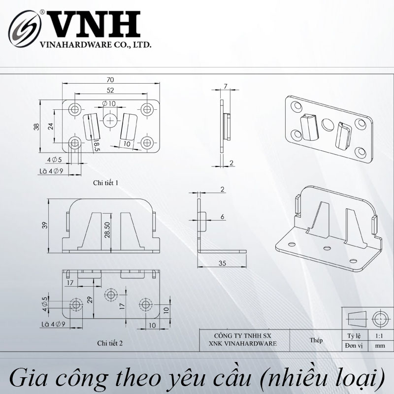 Pát giường sắt hai thành phần BB1012