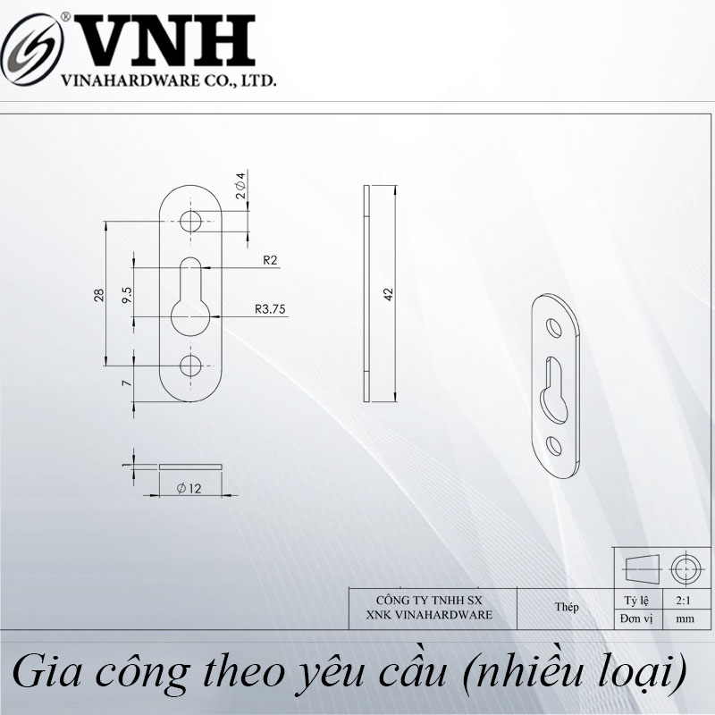 Pát treo tranh giọt nước nhỏ 42x12 BGN001