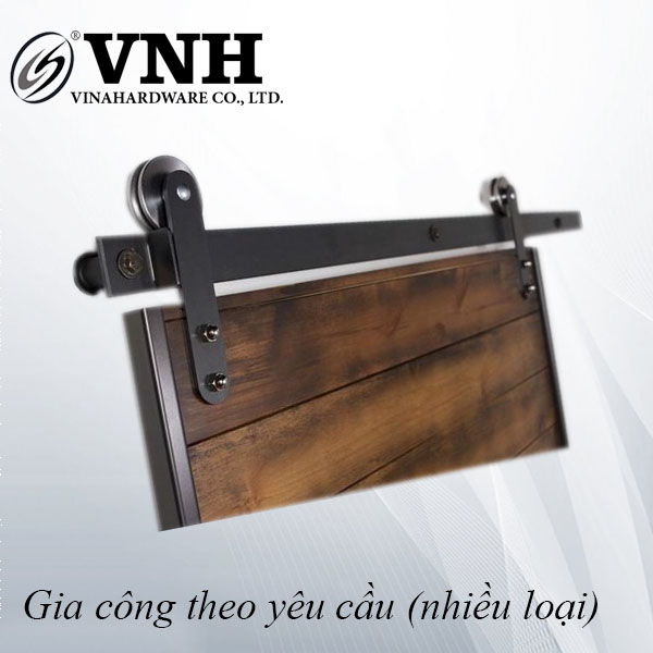 Bộ ray cửa lùa bánh xe phi 60