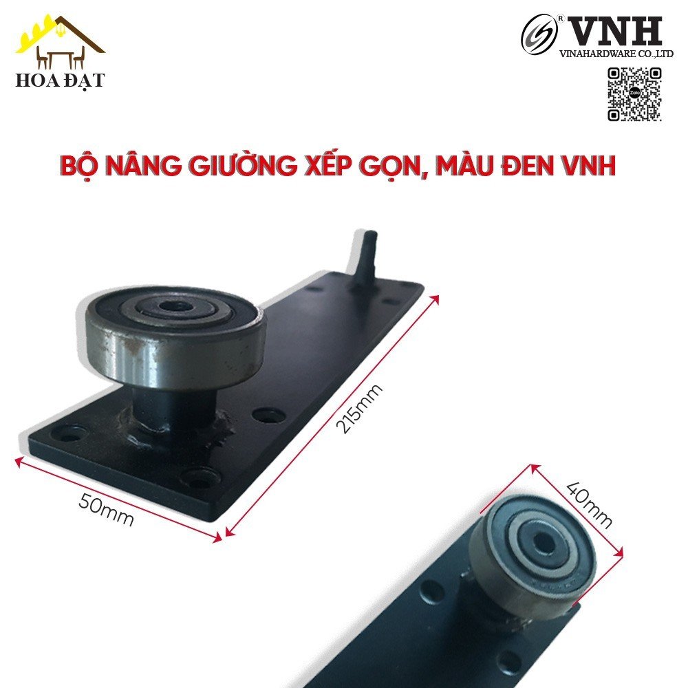 Bộ nâng giường xếp gọn, màu đen, ben hơi 550mm VNH VN001318