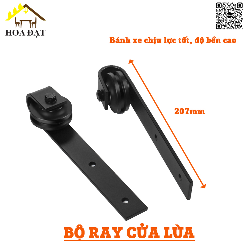 Bộ ray cửa lùa bánh xe phi 60-VNH001235