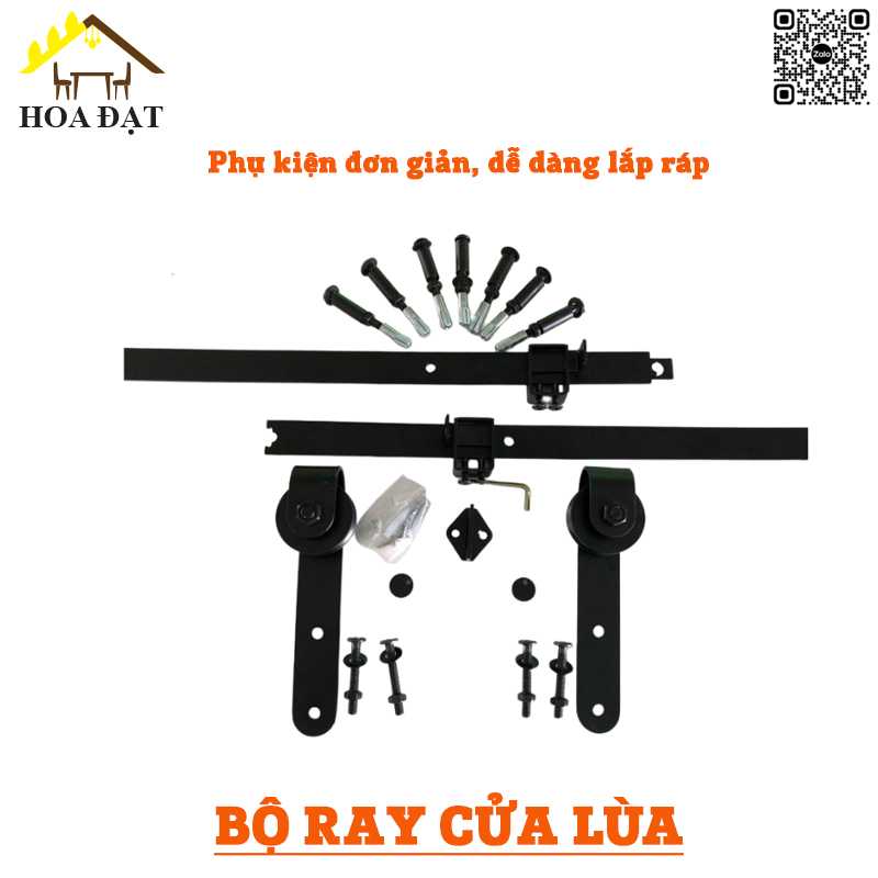 Bộ ray cửa lùa bánh xe phi 60-VNH001235