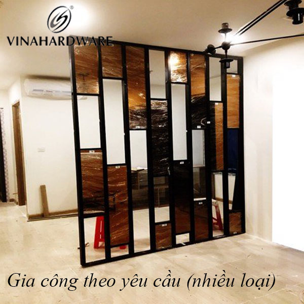 Bộ vách ngăn lắp ráp di động kính màu trà 1890x2600mm SP000190