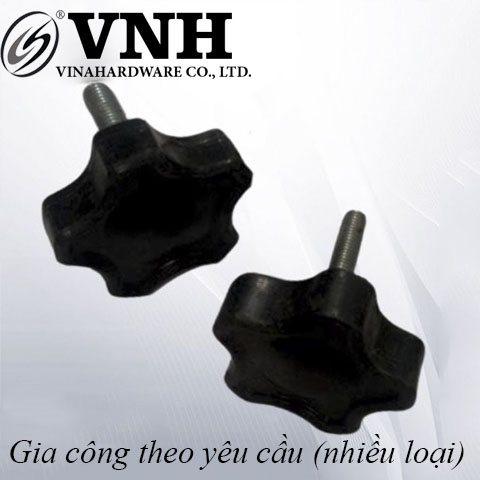 Bulong núm nhựa vặn tay M8, loại đầu lõm