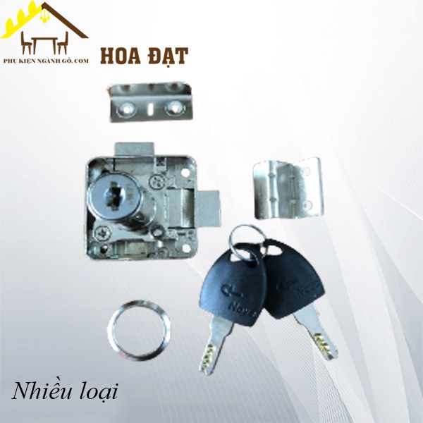 Khóa tủ kính đơn, chìa nhựa đen - KT3624