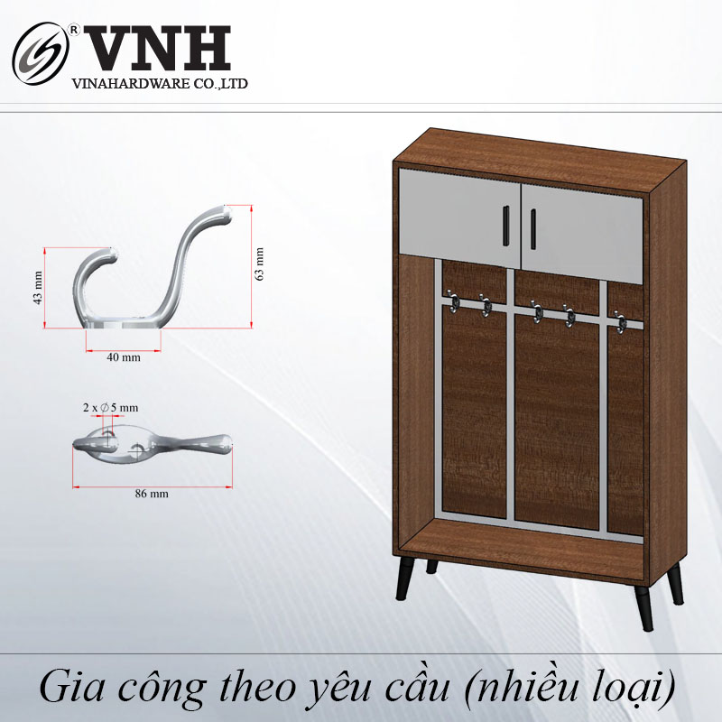 Móc áo tủ loại nhỏ 86mm CH0003P-CH0003P