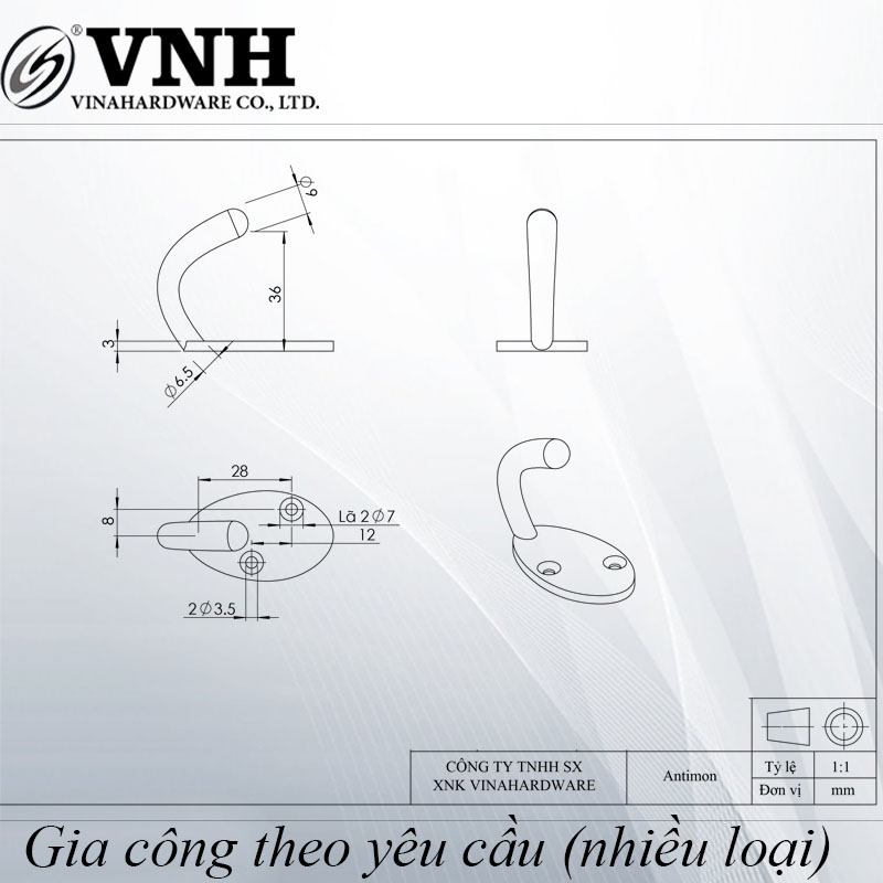 Móc áo màu nâu đỏ CH008D-CH0008D