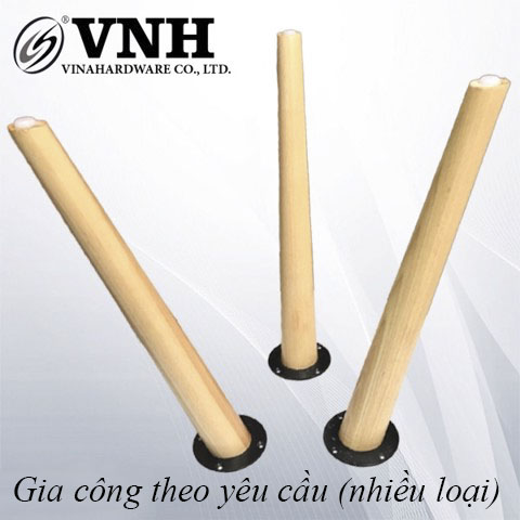 Chân bàn gỗ tiện tròn thẳng