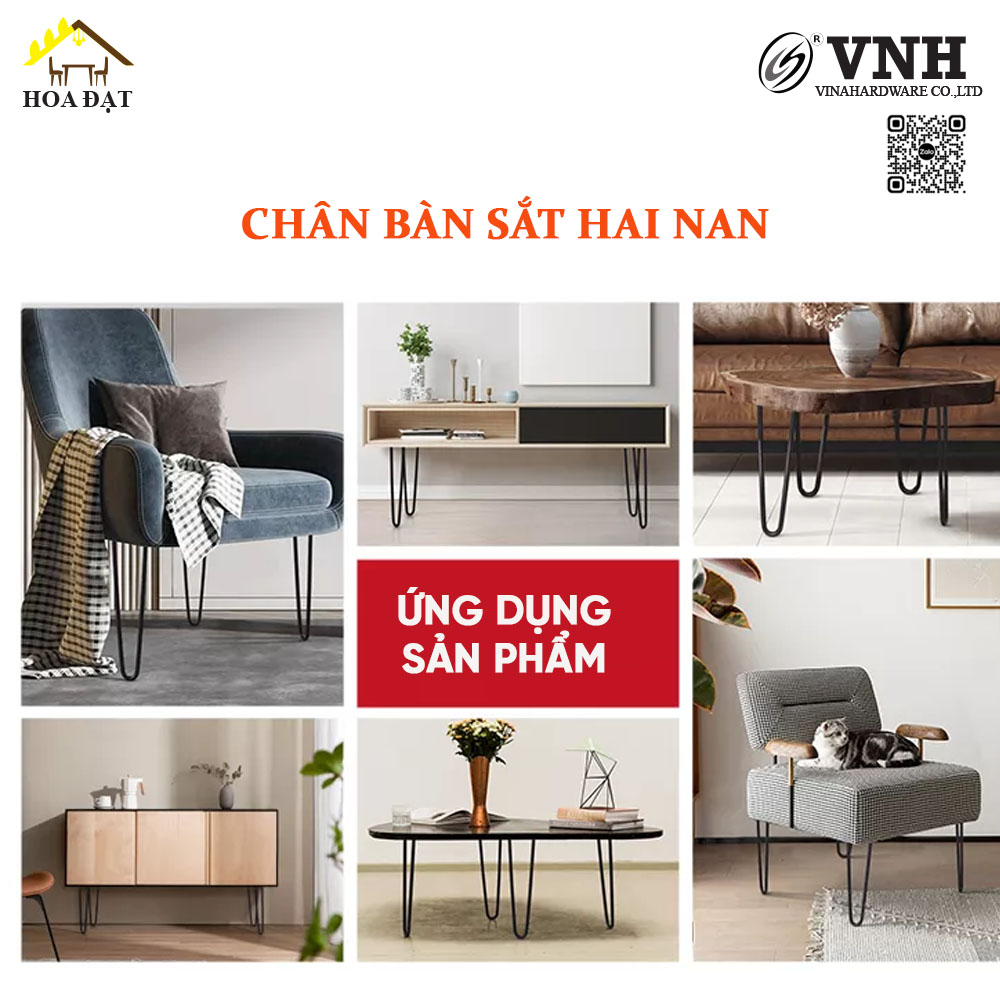 Chân bàn sắt hai nan, lap 10, bas góc sơn đen mờ VNH