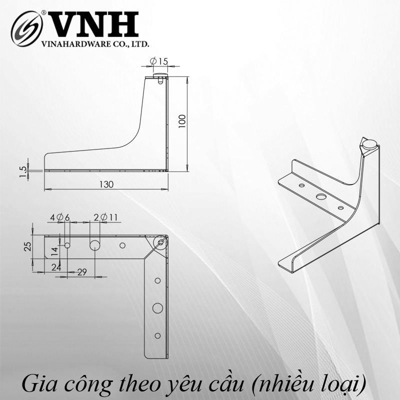 Chân ghế sofa màu đen - TA835B100