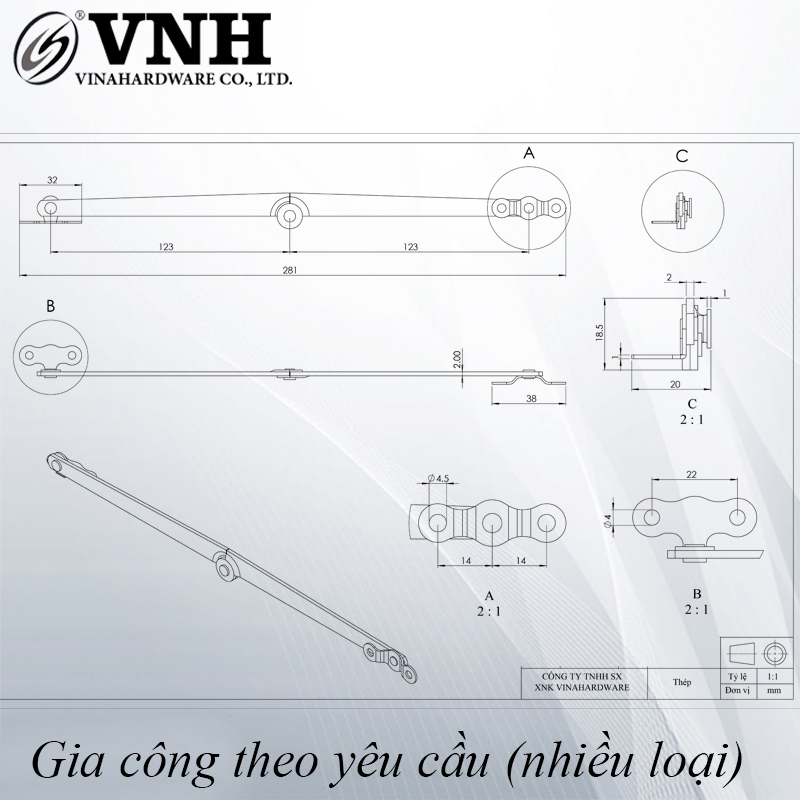 Tay nâng cửa compass Sắt xi trắng CPI09Z