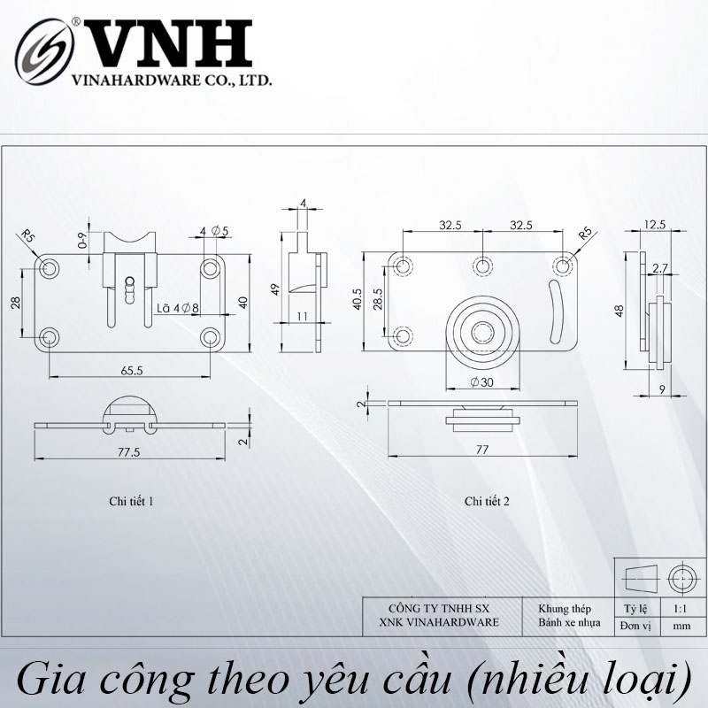 Bánh xe cửa lùa CT4357B29