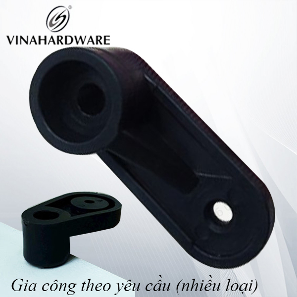 Bas (pát) nhựa ovan 20x52mm lỗ vis 4 , lỗ 6 màu đen BP2052