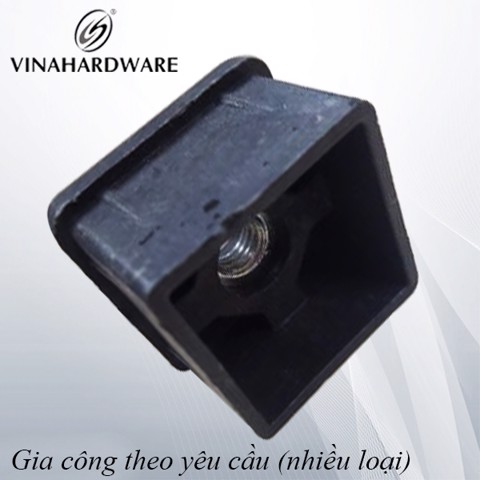 Chân đế nhựa tăng chỉnh hình vuông, lỗ ren M6, M8, M10, màu đen-TA2525M10