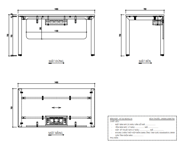 Khung bàn sắt chân tam giác, sơn trắng - VNH700750T