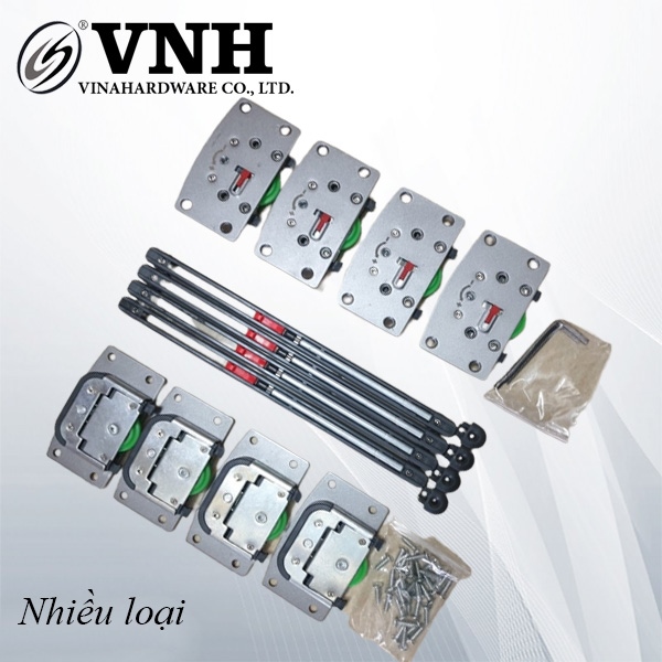 Bộ phụ kiện cửa lùa âm giảm chấn 2 cánh - VNH240222