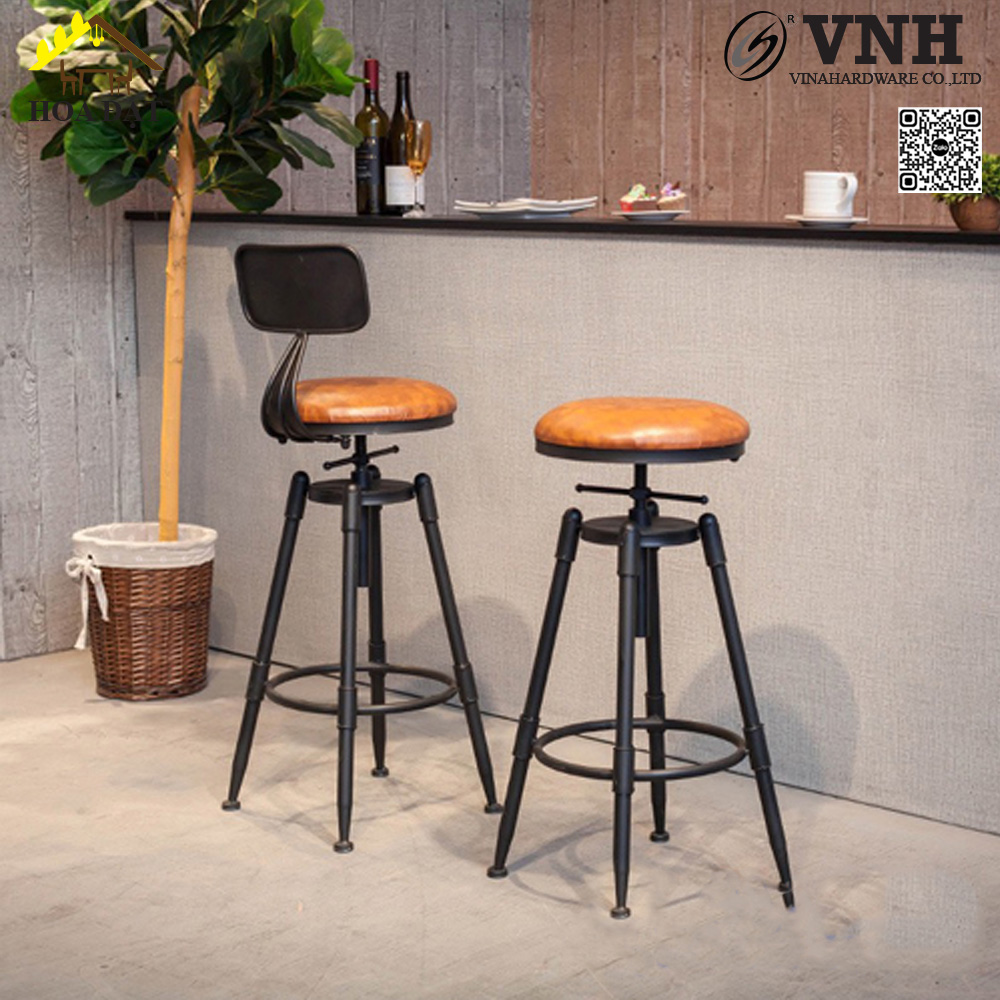 Khung ghế quầy bar chân sắt sơn tĩnh điện đen - VNH750850