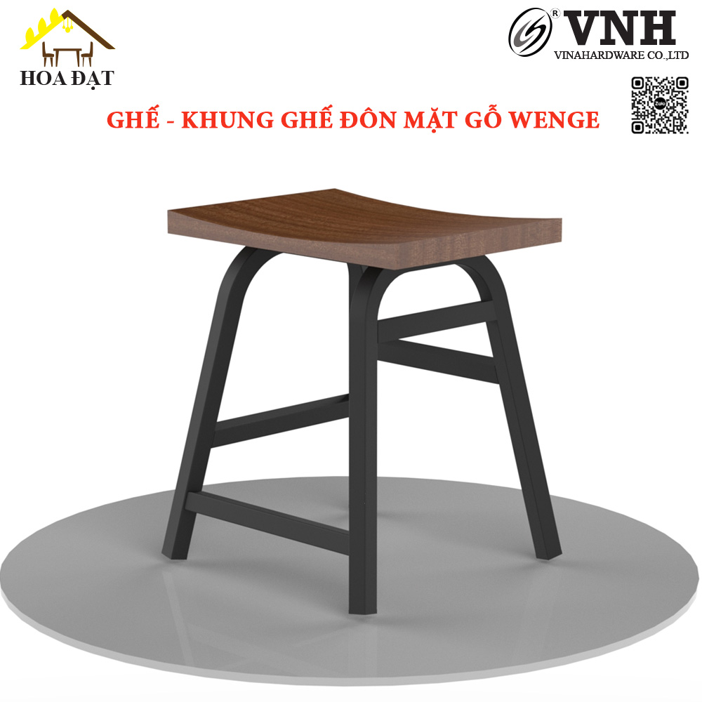 Khung ghế đôn sắt sơn đen tĩnh điện VNH