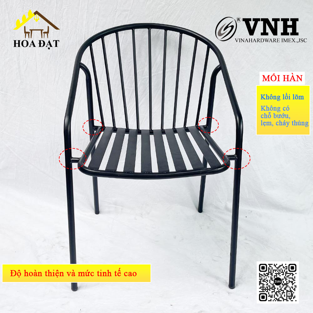 Khung ghế coca sắt safe, sơn đen - VNH03040