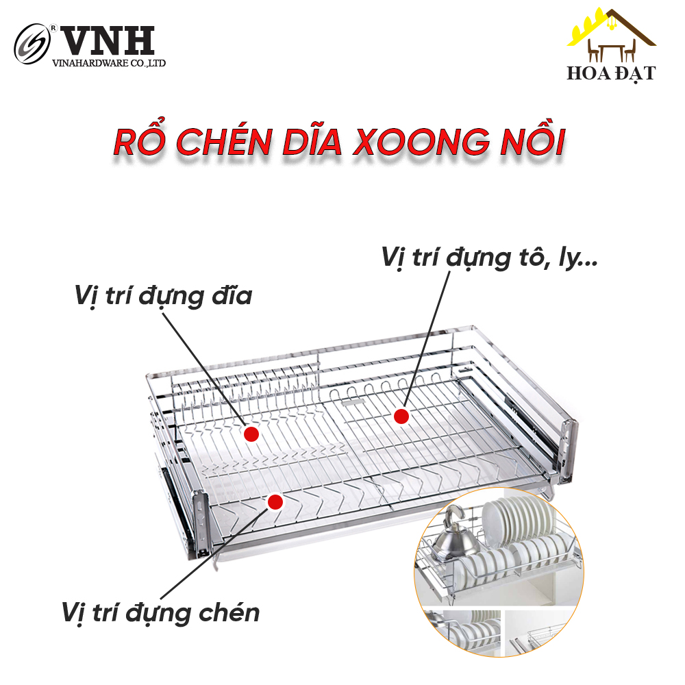 Rổ Chén Dĩa Xoong Nồi kích thước 870x500x160mm Inox 304 VNH00201-VNH00201